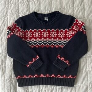 Janie and Jack Navy and Red Crewneck Sweater